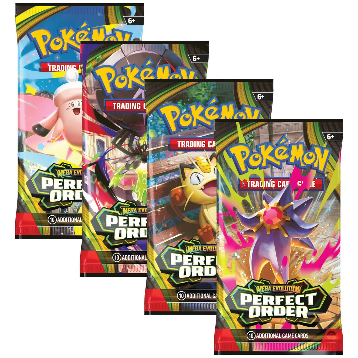 Pokemon ME3 Perfect Order Art Set | 4 Booster Packs (One of Each Artwork)