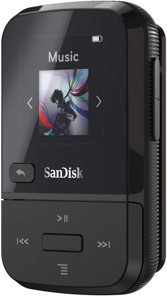 SanDisk 16GB Clip Sport Go MP3 Player - LED Screen and FM Radio - SDMX30-016G-G46K (Certified Refurbished)