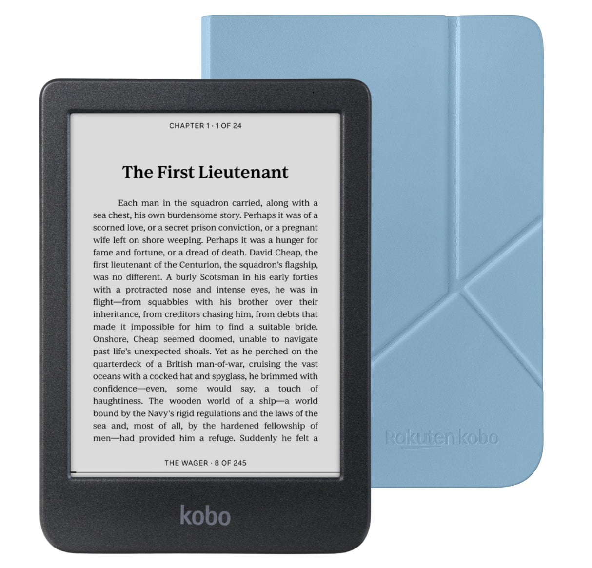 Kobo Clara BW eReader with Dusk Blue SleepCover Bundle