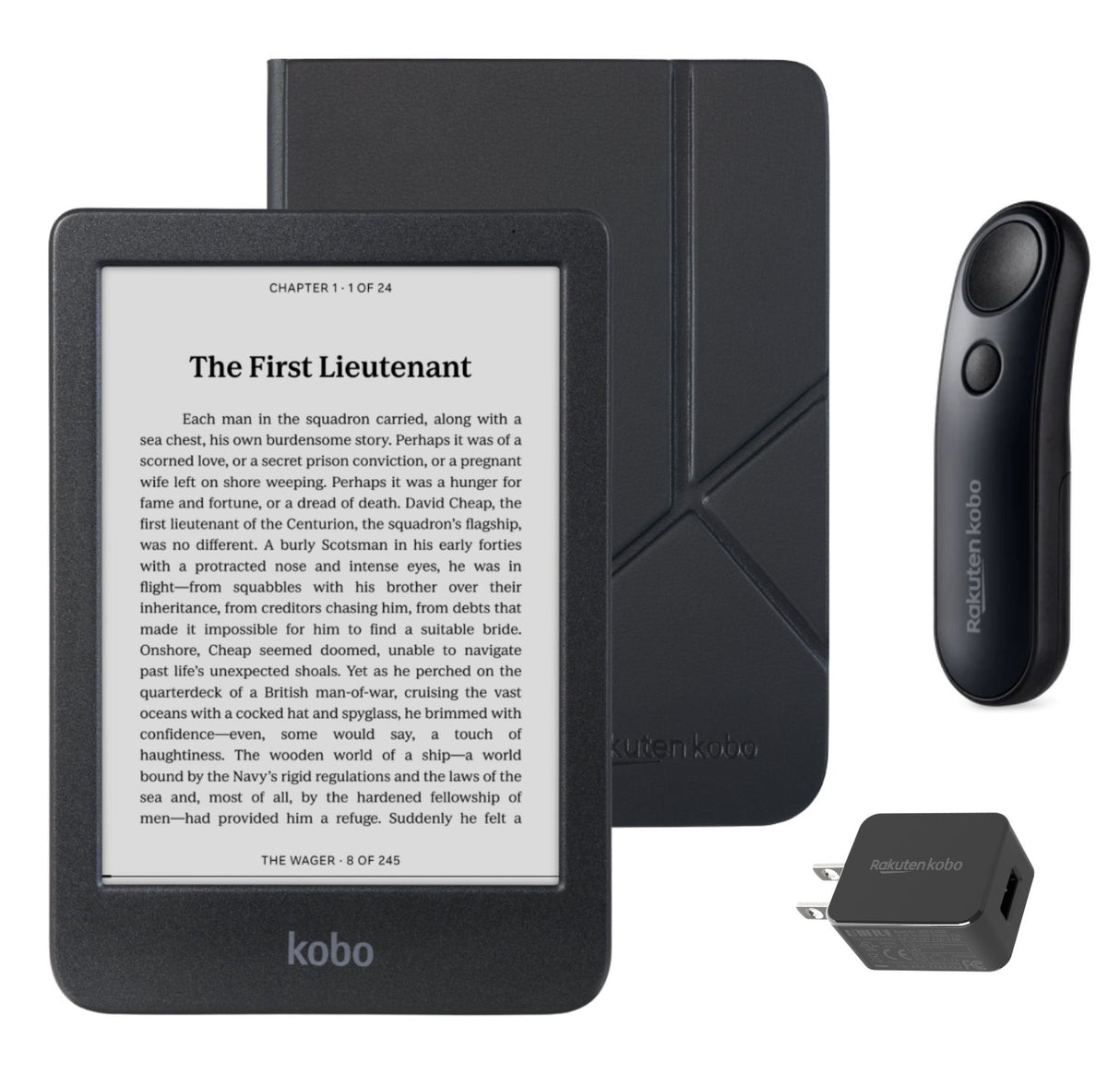 Kobo Clara BW eReader with SleepCover & Black Remote Page Turner Bundle