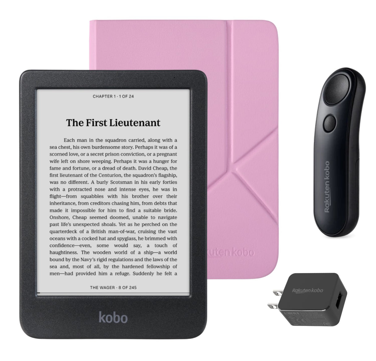 Kobo Clara BW eReader with SleepCover & Black Remote Page Turner Bundle
