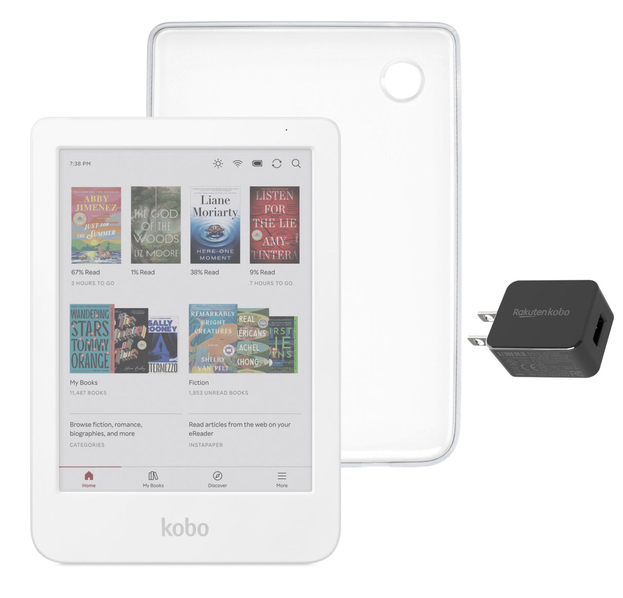 Kobo Clara Colour eReader (White) Case Bundle