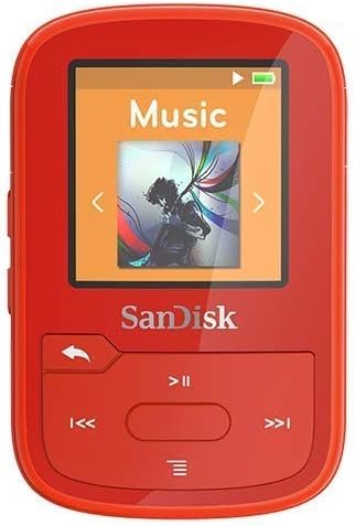 SanDisk 16GB Clip Sport Plus MP3 Player, Red - Bluetooth, LCD Screen, FM Radio - SDMX28-016G-G46R (Certified Refurbished)