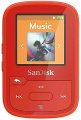 SanDisk 16GB Clip Sport Plus MP3 Player, Red - Bluetooth, LCD Screen, FM Radio - SDMX28-016G-G46R (Certified Refurbished)