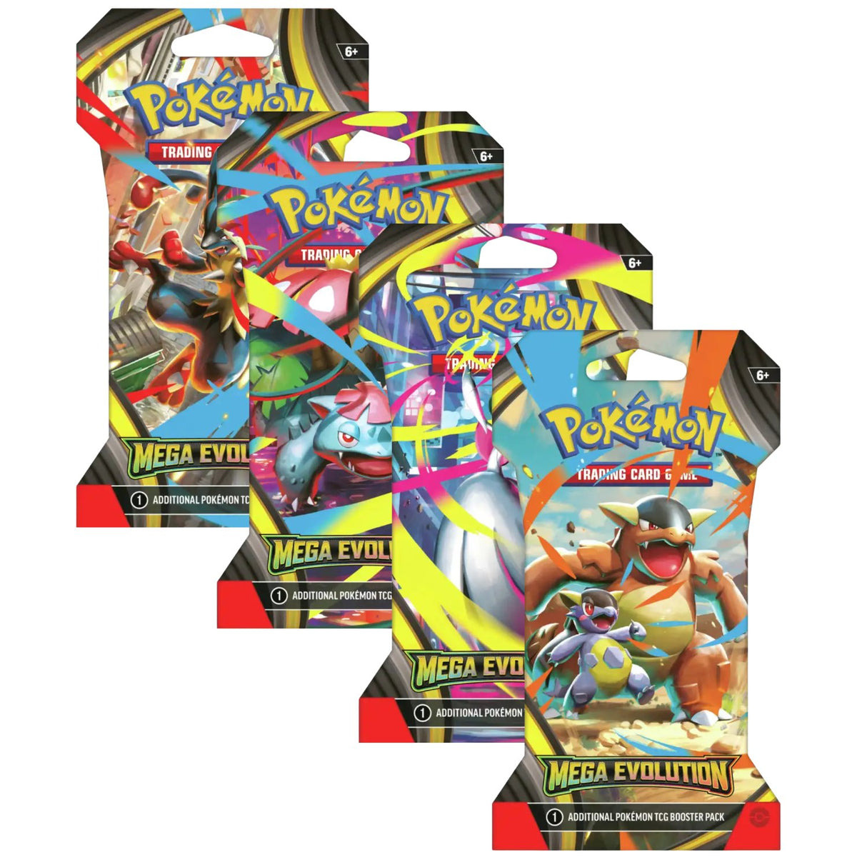 Pokemon ME1 Mega Evolution Art Set (4 Sleeved Booster Packs)