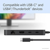 Microsoft Surface USB4 Dock – Gigabit Ethernet, USB C to 2xUSB-C/1xUSB-A/HDMI (65W Power Delivery) - Black