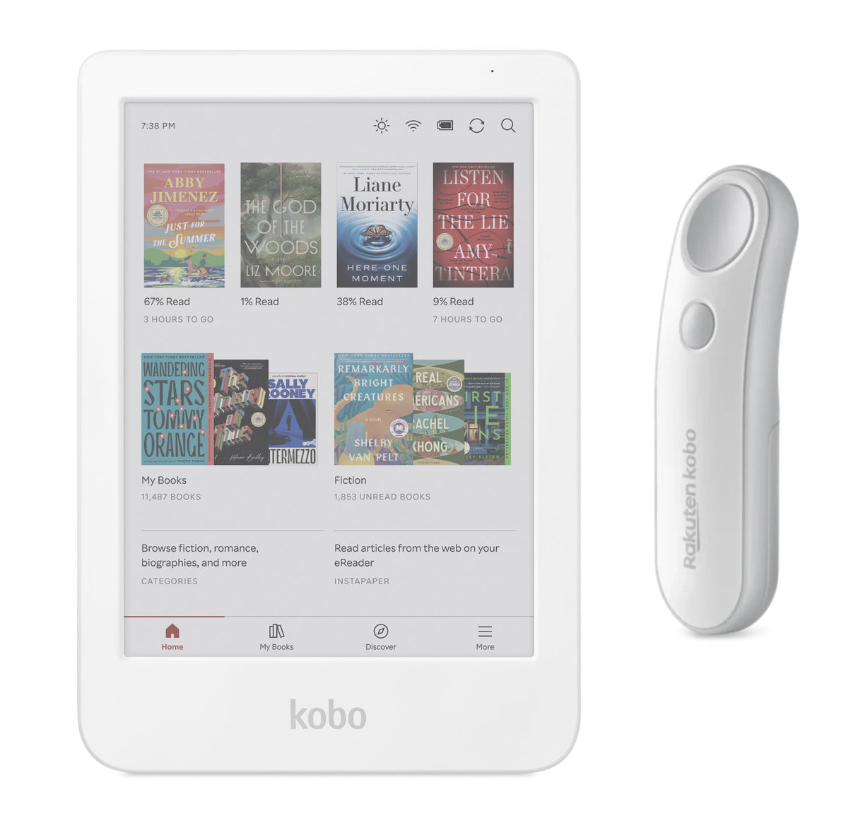 Kobo Clara Color (White) eReader with White Remote Bundle