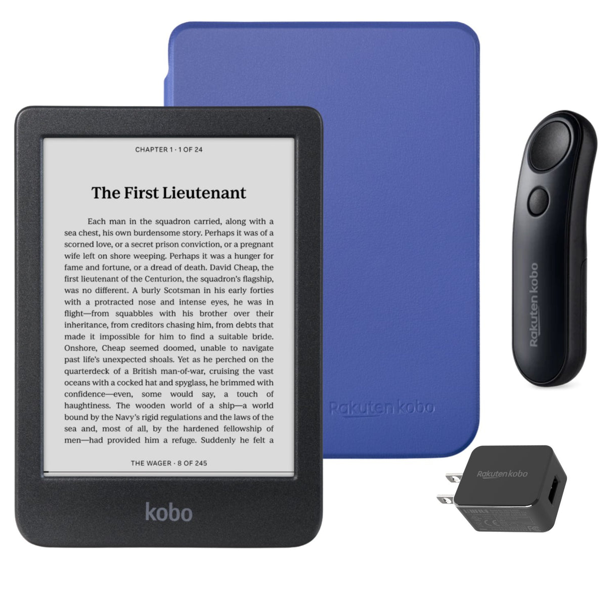 Kobo Clara BW eReader with SleepCover & Black Remote Page Turner Bundle