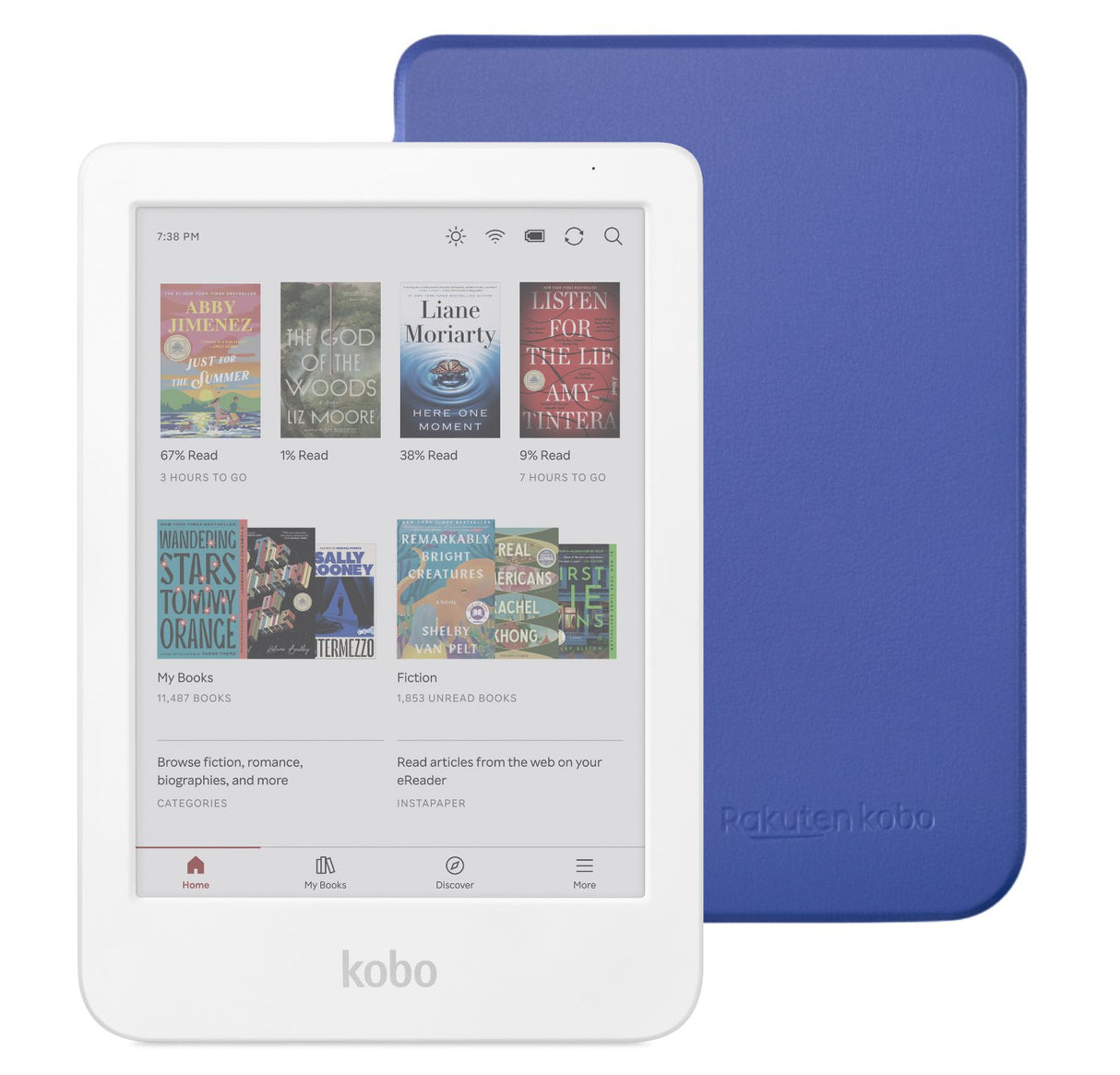 Kobo Clara Colour eReader (White) Case Bundle