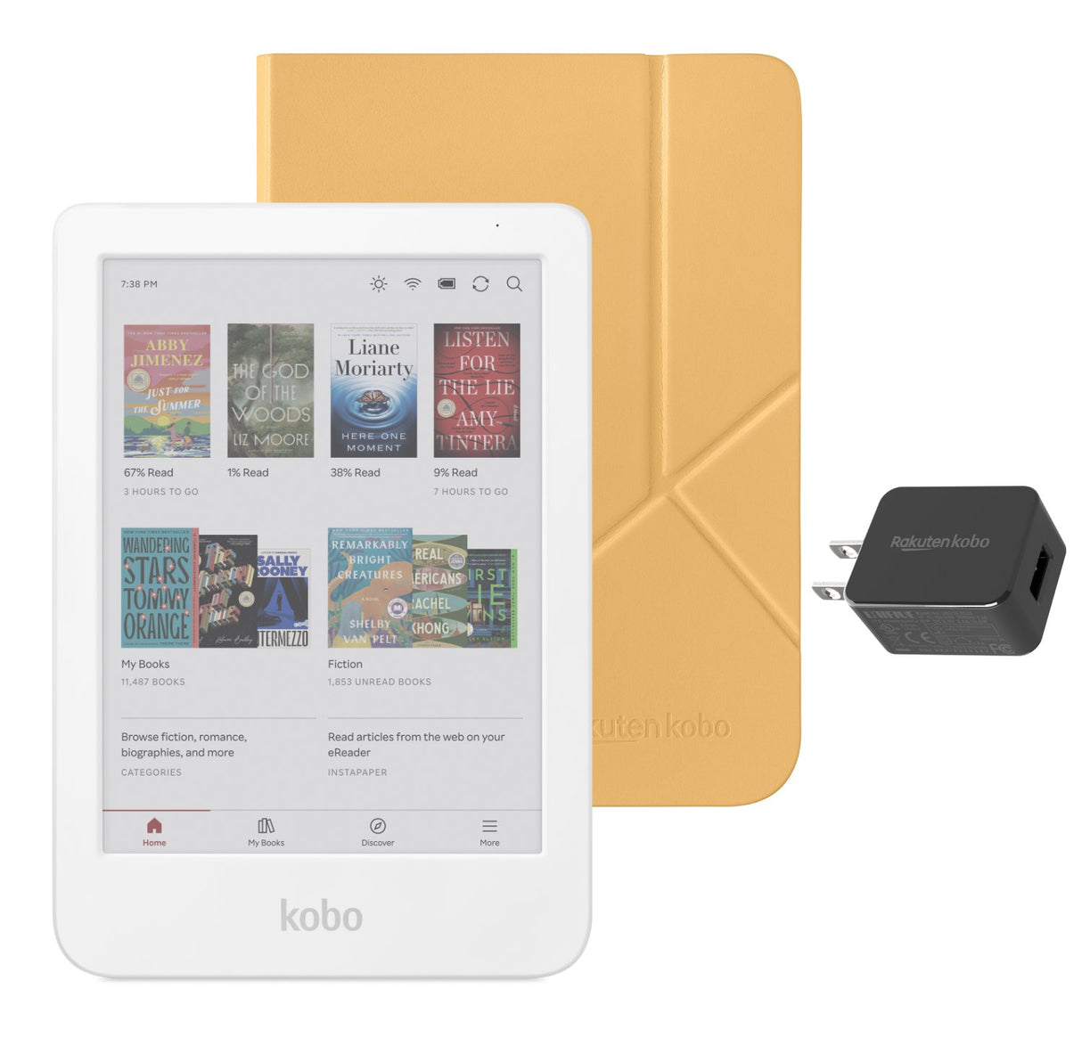 Kobo Clara Colour eReader (White) Case Bundle