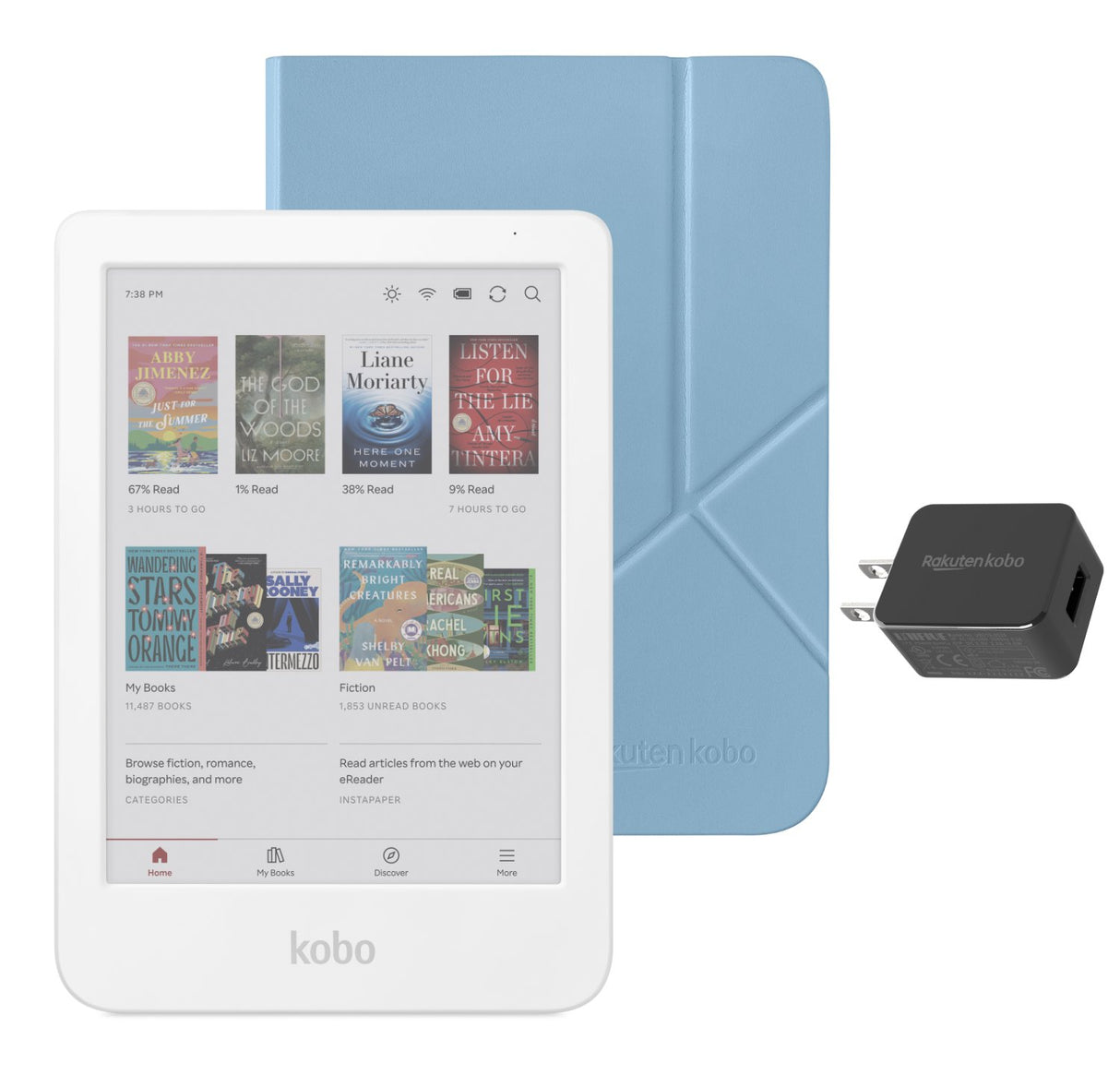 Kobo Clara Colour eReader (White) Case Bundle