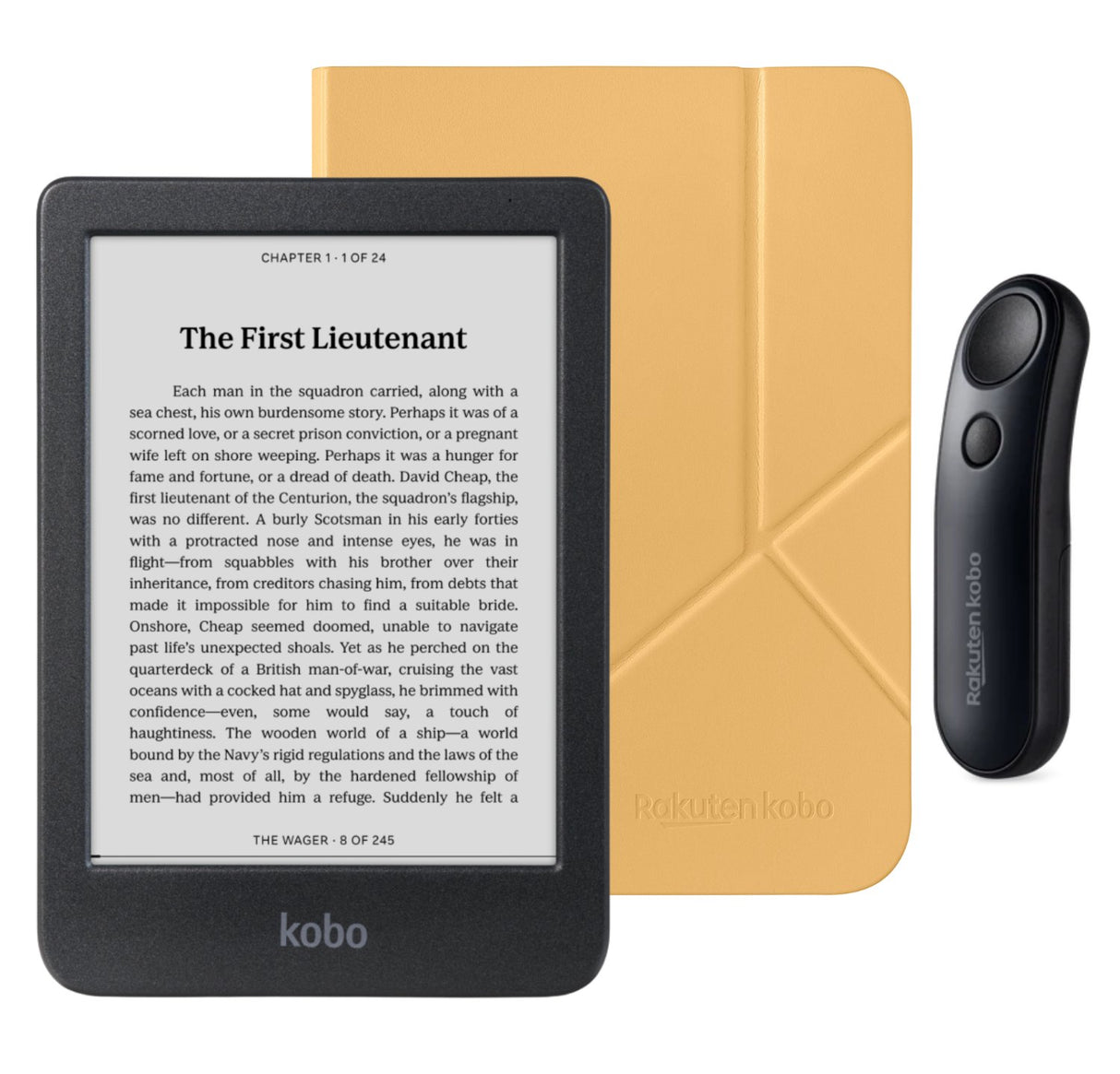 Kobo Clara BW eReader with SleepCover & Black Remote Page Turner Bundle