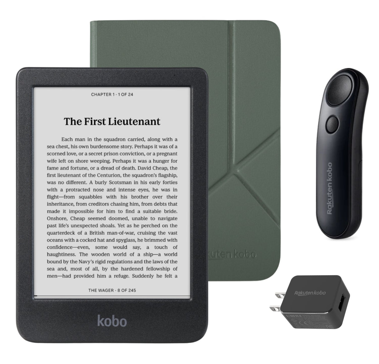 Kobo Clara BW eReader with SleepCover & Black Remote Page Turner Bundle