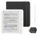 Kobo Libra Colour (White) eReader with Black Notebook SleepCover, White Stylus 2Gen & AC Bundle