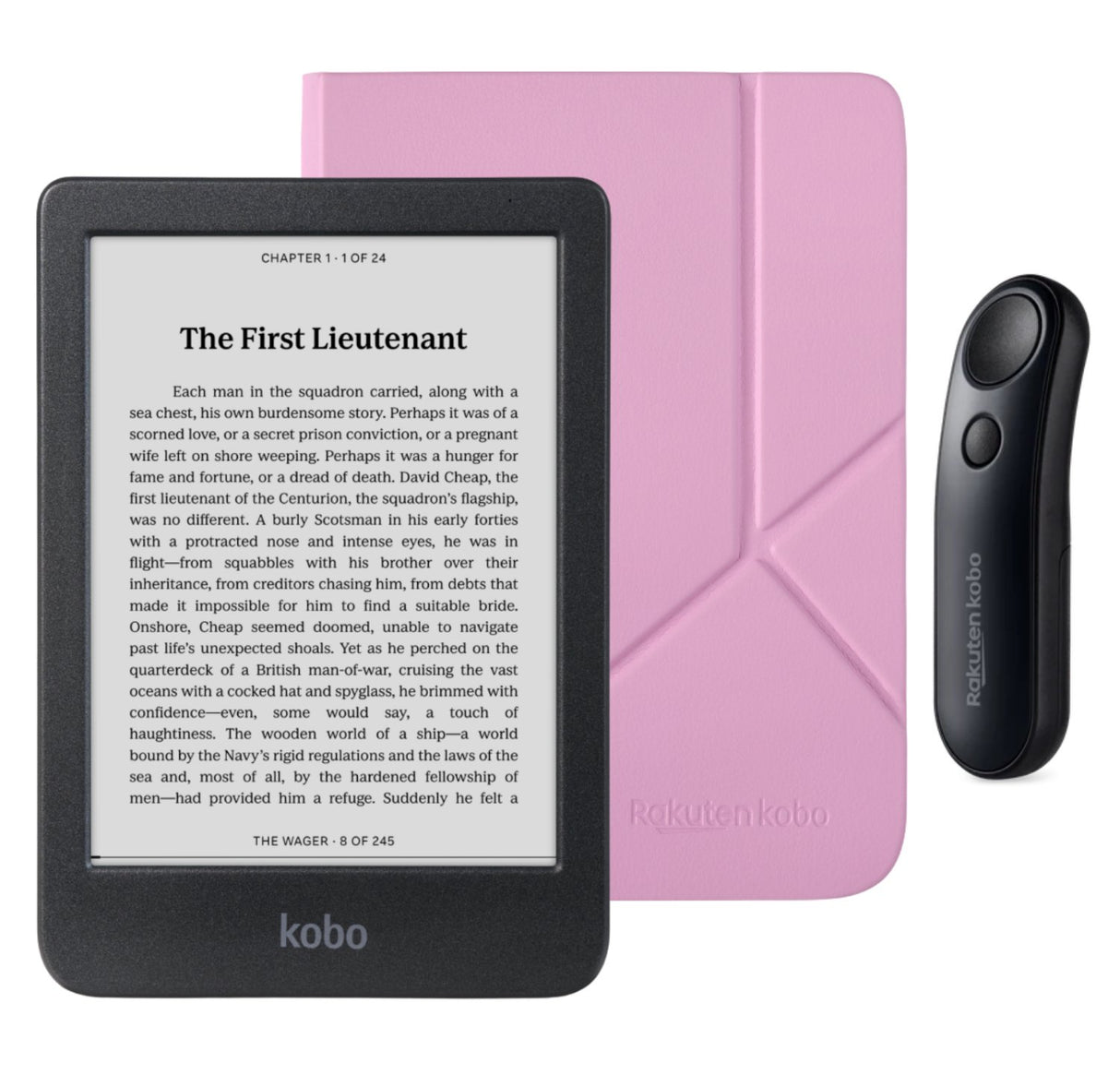 Kobo Clara BW eReader with SleepCover & Black Remote Page Turner Bundle