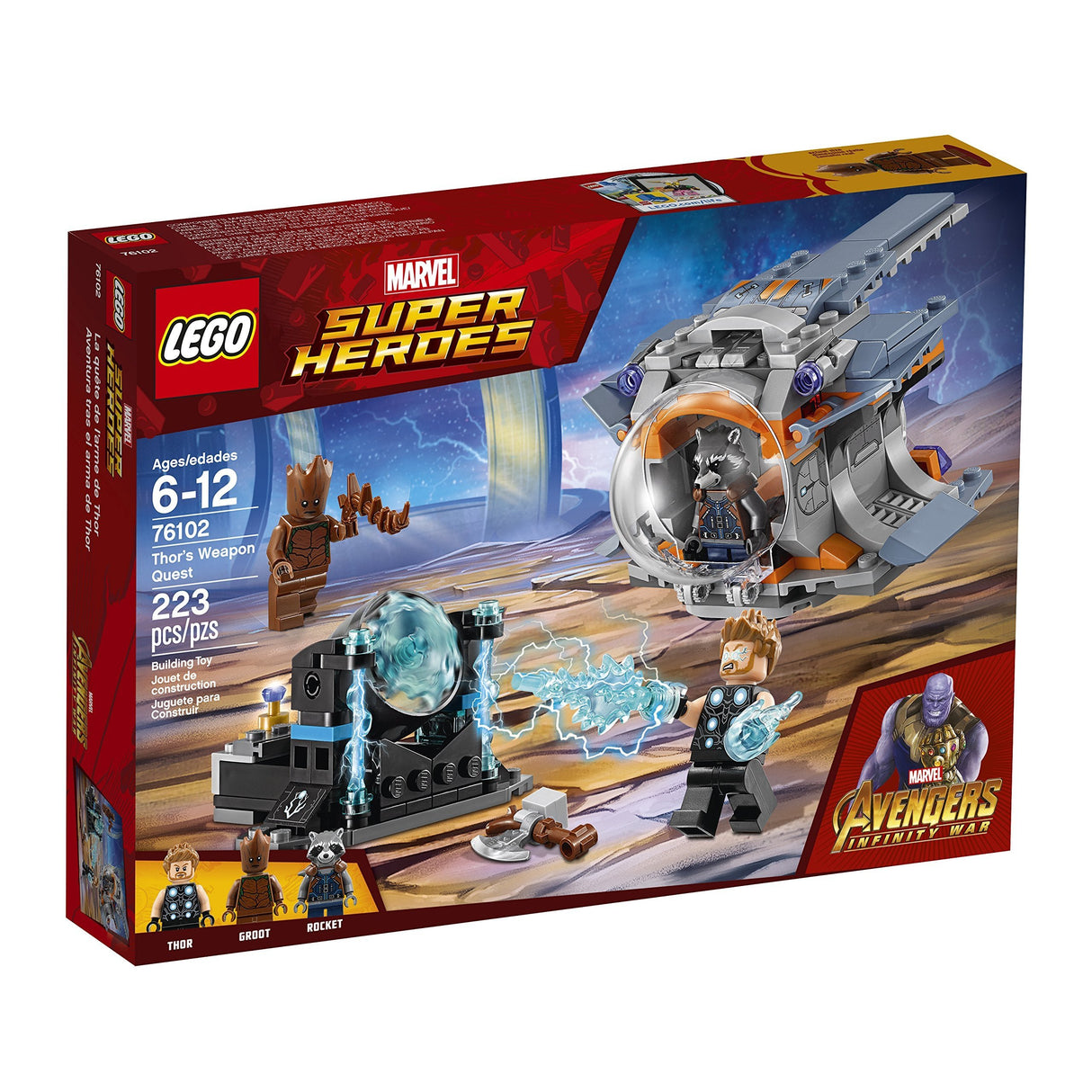 LEGO Marvel Super Heroes Avengers: Infinity War Thor’s Weapon Quest 76102 Building Kit (223 Piece)