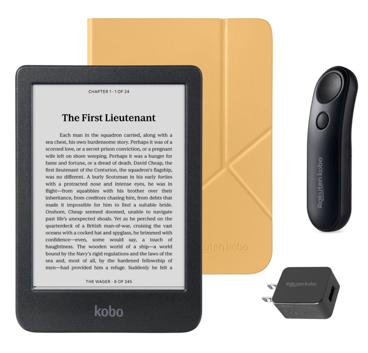 Kobo Clara BW eReader with SleepCover & Black Remote Page Turner Bundle