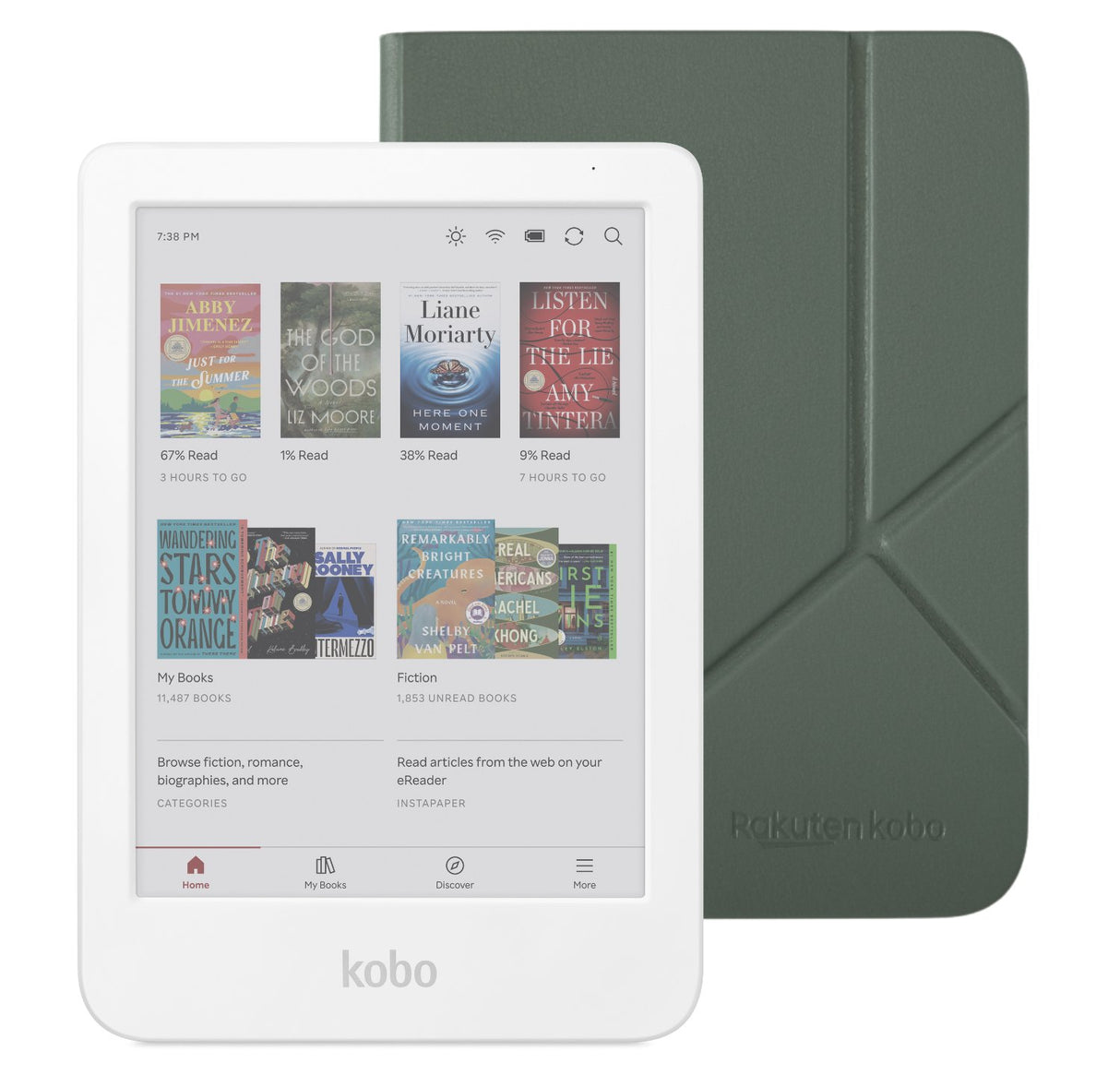 Kobo Clara Colour eReader (White) Case Bundle