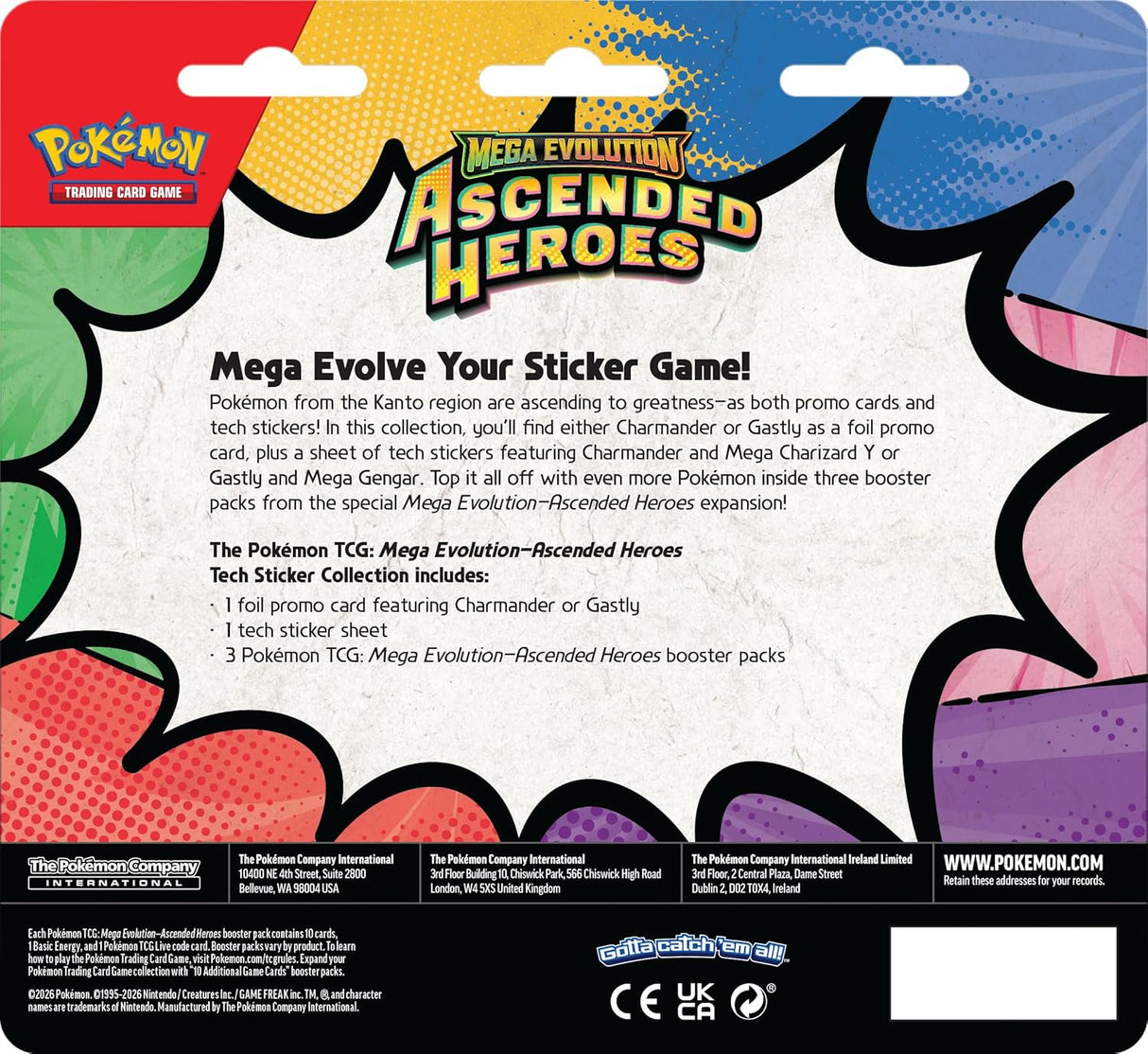 Pokemon ME2.5 Ascended Heroes Tech Sticker Collections | Charmander and Gastly (One of Each)