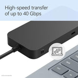 Microsoft Surface USB4 Dock – Gigabit Ethernet, USB C to 2xUSB-C/1xUSB-A/HDMI (65W Power Delivery) - Black