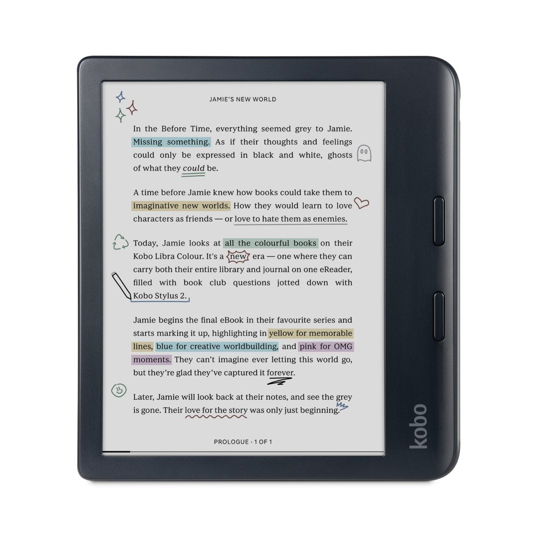 Kobo Libra Colour (Black) eReader with SleepCover & Black Remote Page Turner Bundle