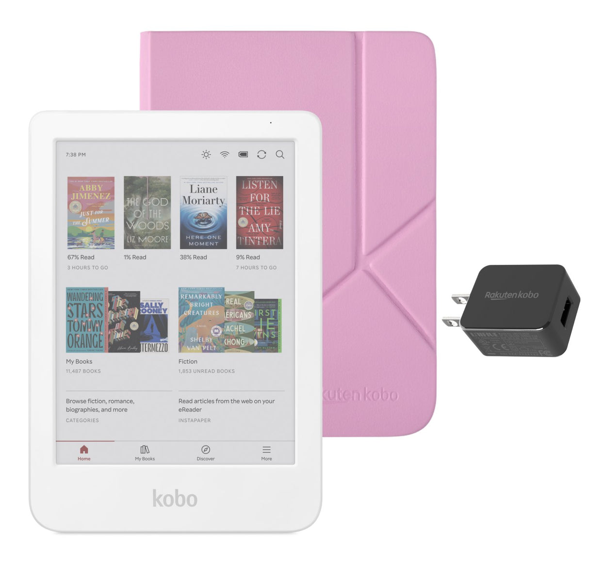 Kobo Clara Colour eReader (White) Case Bundle