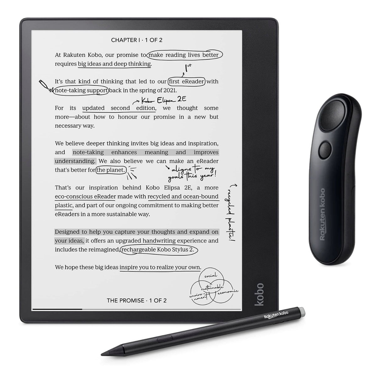 Kobo Elipsa 2E eReader with Black Remote Bundle