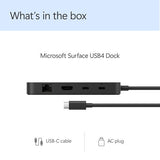 Microsoft Surface USB4 Dock – Gigabit Ethernet, USB C to 2xUSB-C/1xUSB-A/HDMI (65W Power Delivery) - Black