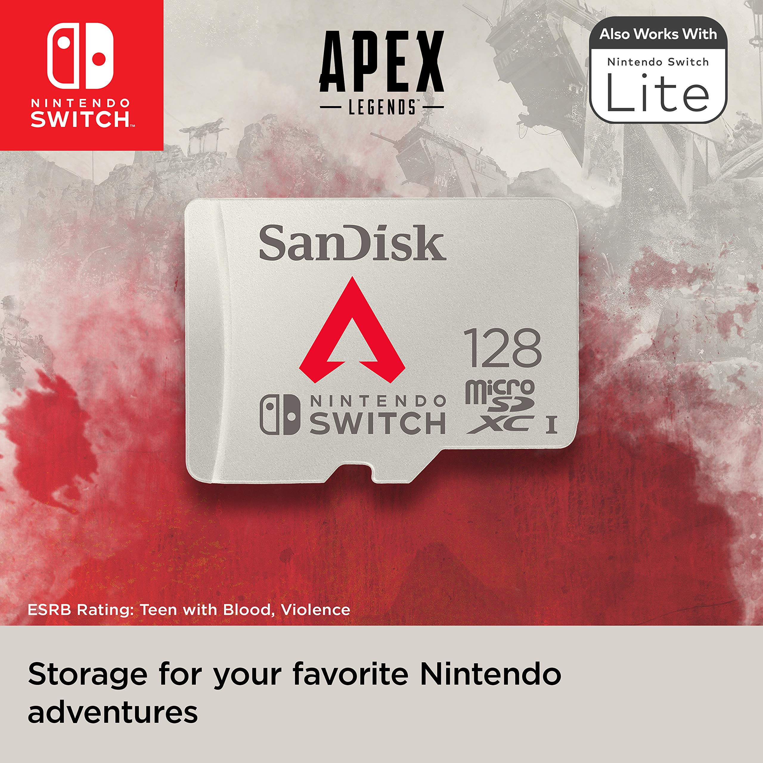 SanDisk 128GB microSDXC Card Licensed for Nintendo Switch, Apex Legends Edition - SDSQXAO-128G-GN6ZY