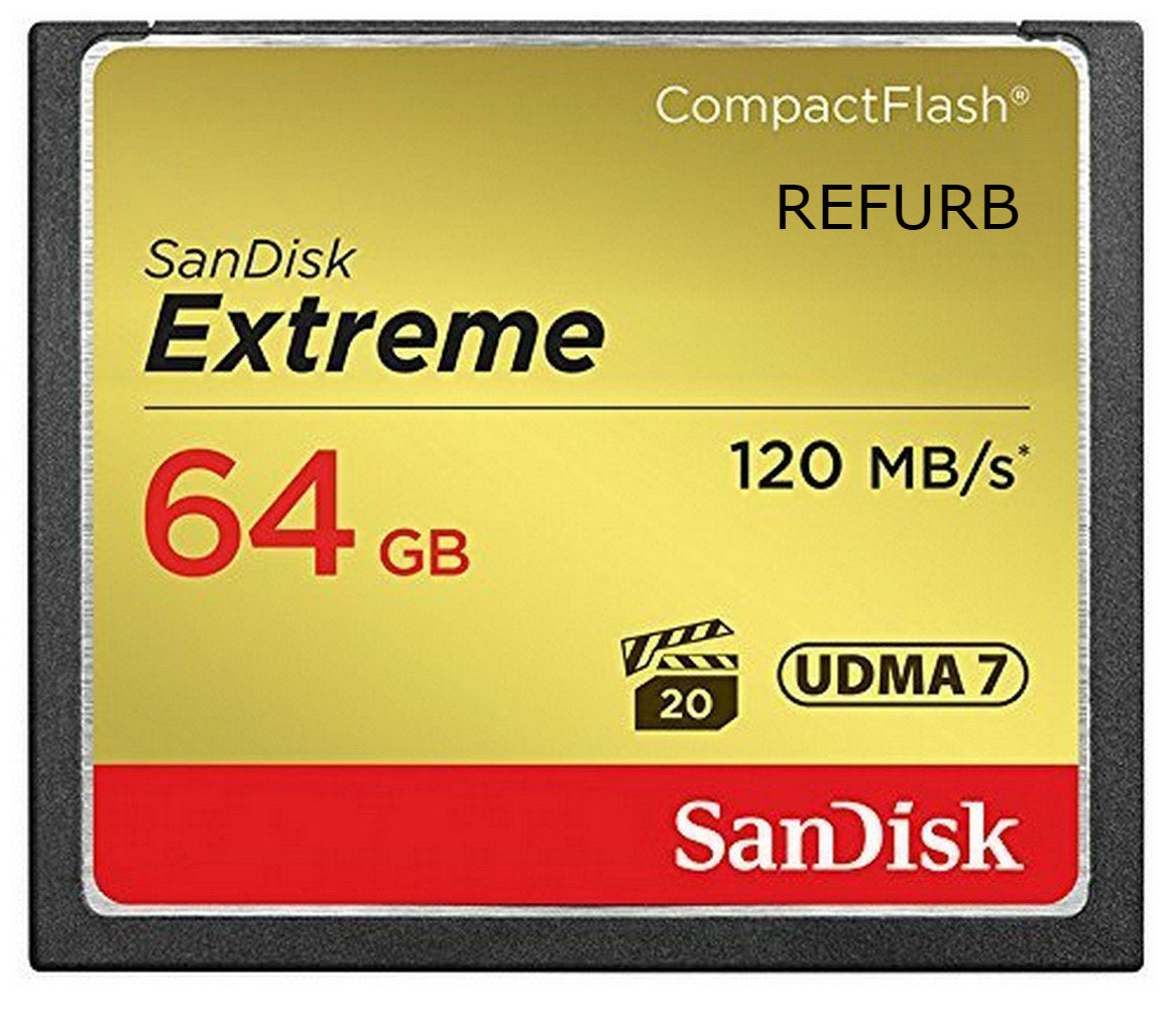 SanDisk Extreme 64GB CF CompactFlash Memory Card SDCFXS-064G-A46 (Certified Refurbished)