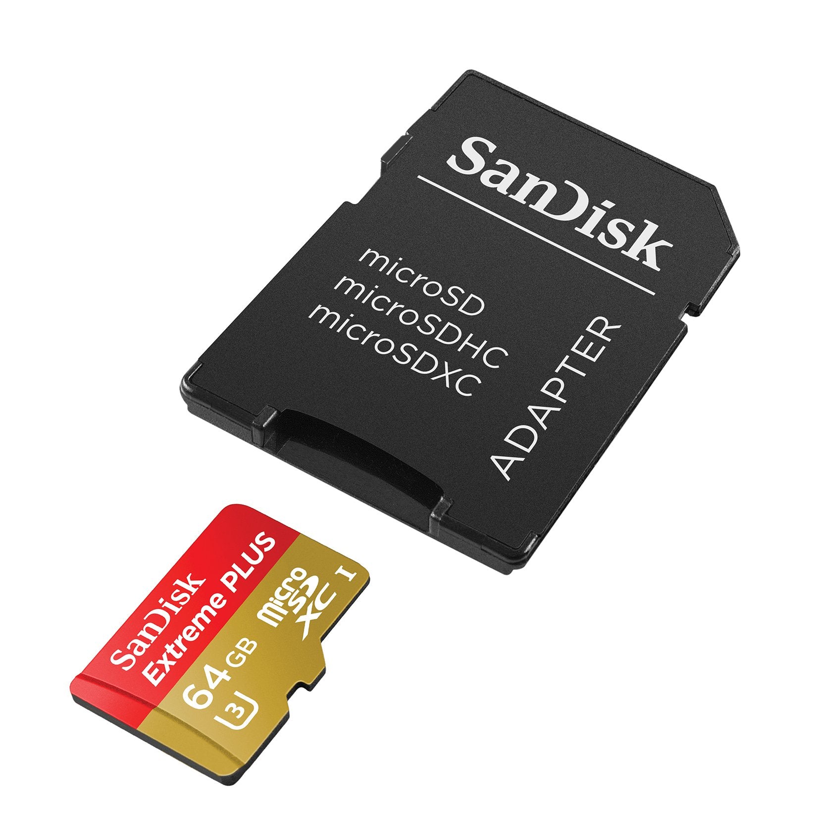 SanDisk Extreme PLUS 64GB microSDXC UHS-I/U3 Card with Adapter (SDSQXSG-064G)