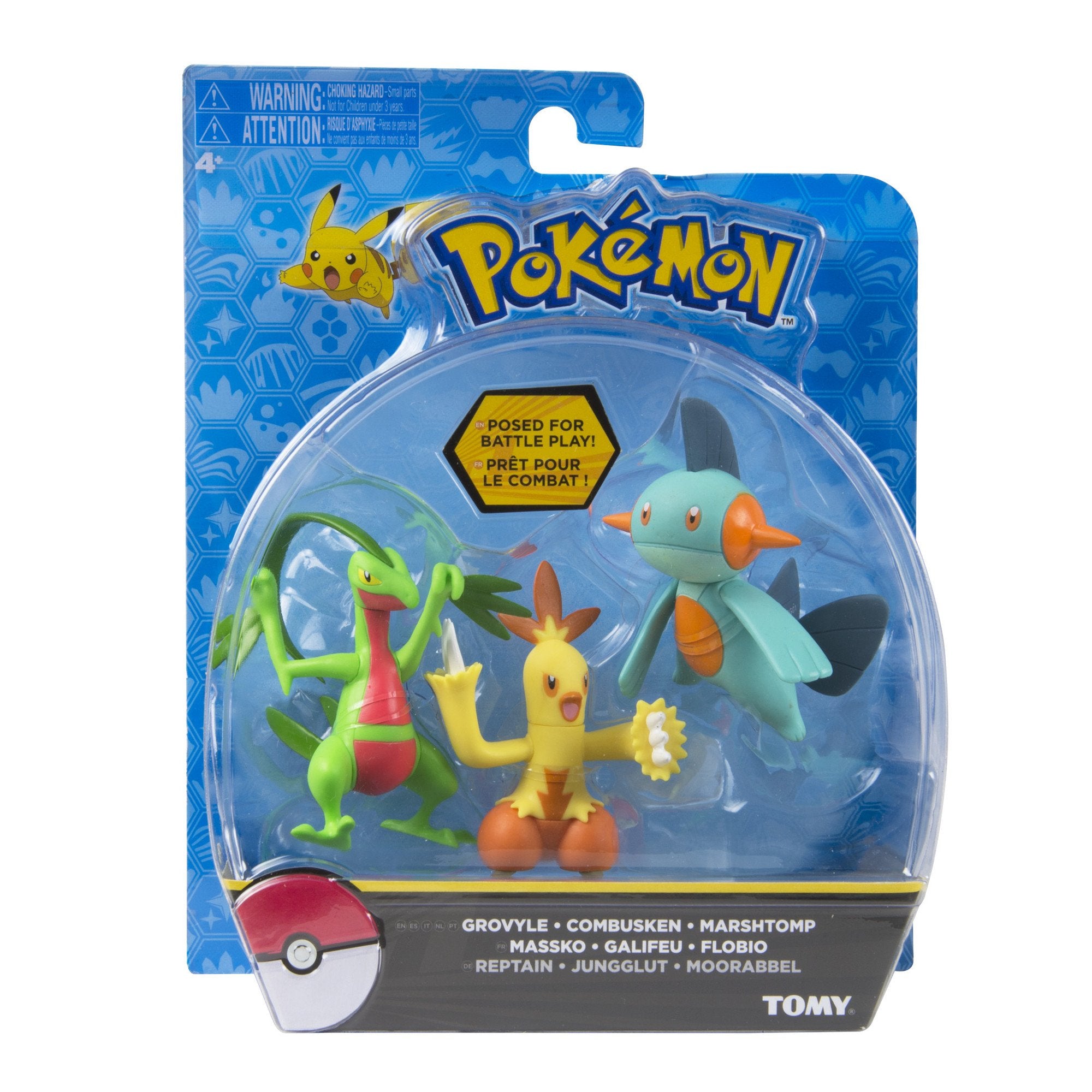 Pokmon Action Pose 3 Pack, Grovyle, Combusken and Marshtomp