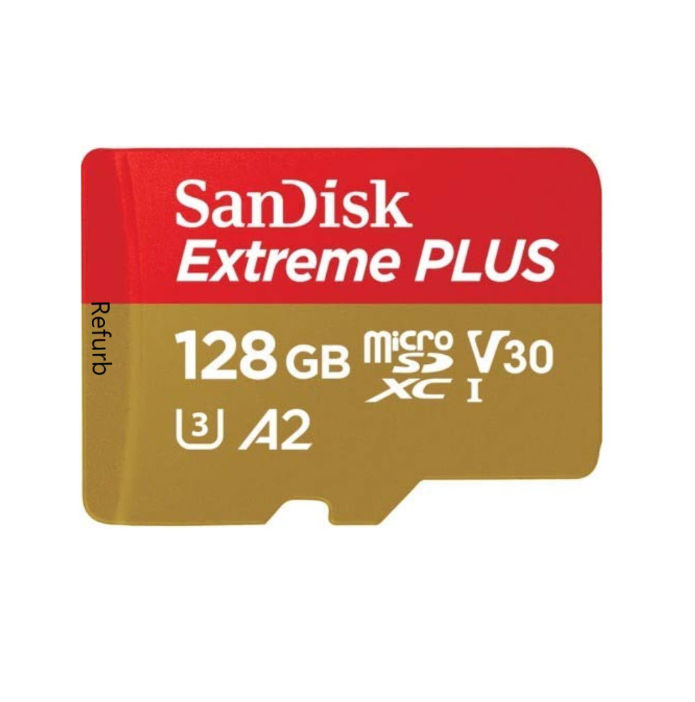 SanDisk Extreme Plus 128GB microSDXC Card V30 U3 A2 - SDSQXBZ-128G-ANCMA (Certified Refurbished)