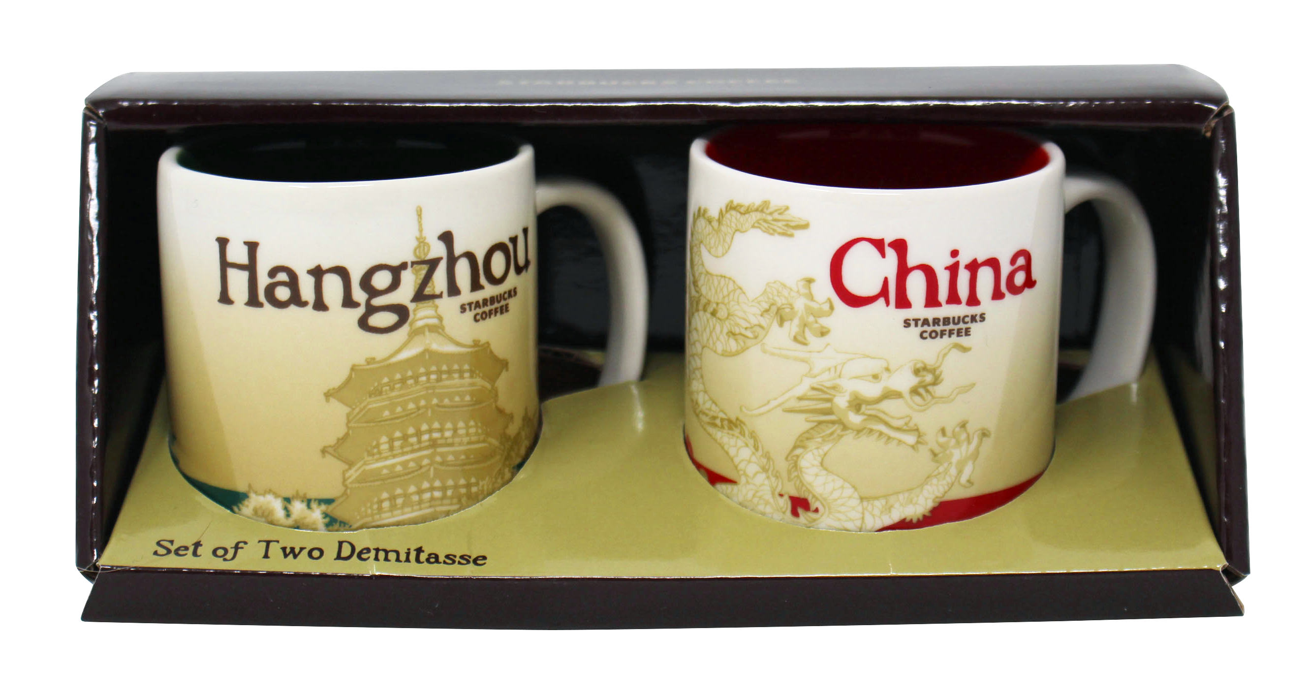 Starbucks Global Icon Series Hangzhou and China Demitasse Mugs, 3 Oz (2 Pack)