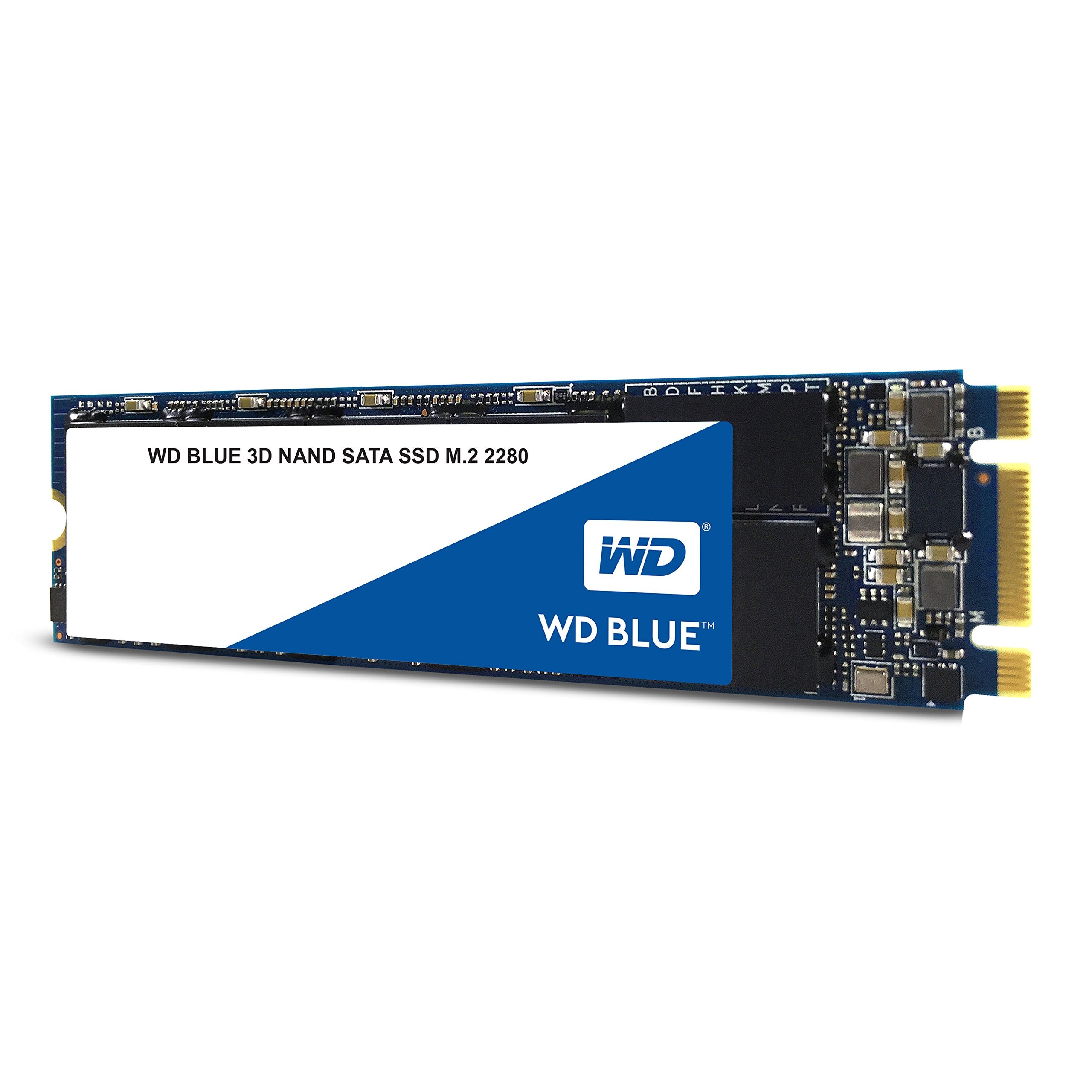 WD Blue 3D NAND 250GB Internal PC SSD - SATA III 6 Gb/s, M.2 2280, Up to 550 MB/s - WDS250G2B0B