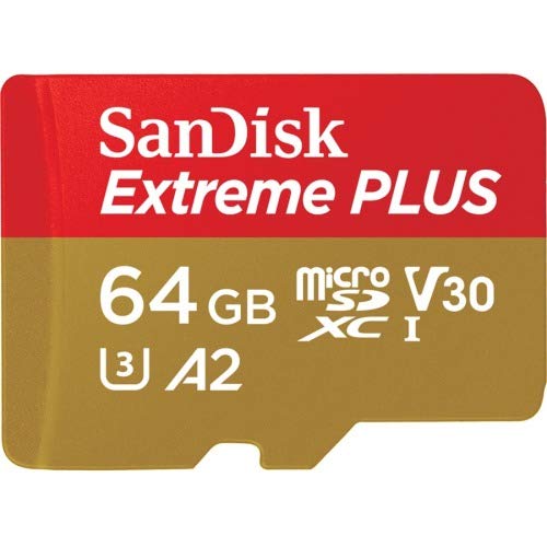 SanDisk 64GB Extreme PLUS microSDXC Card with SD Adapter - UHS-I U3 A2 V30