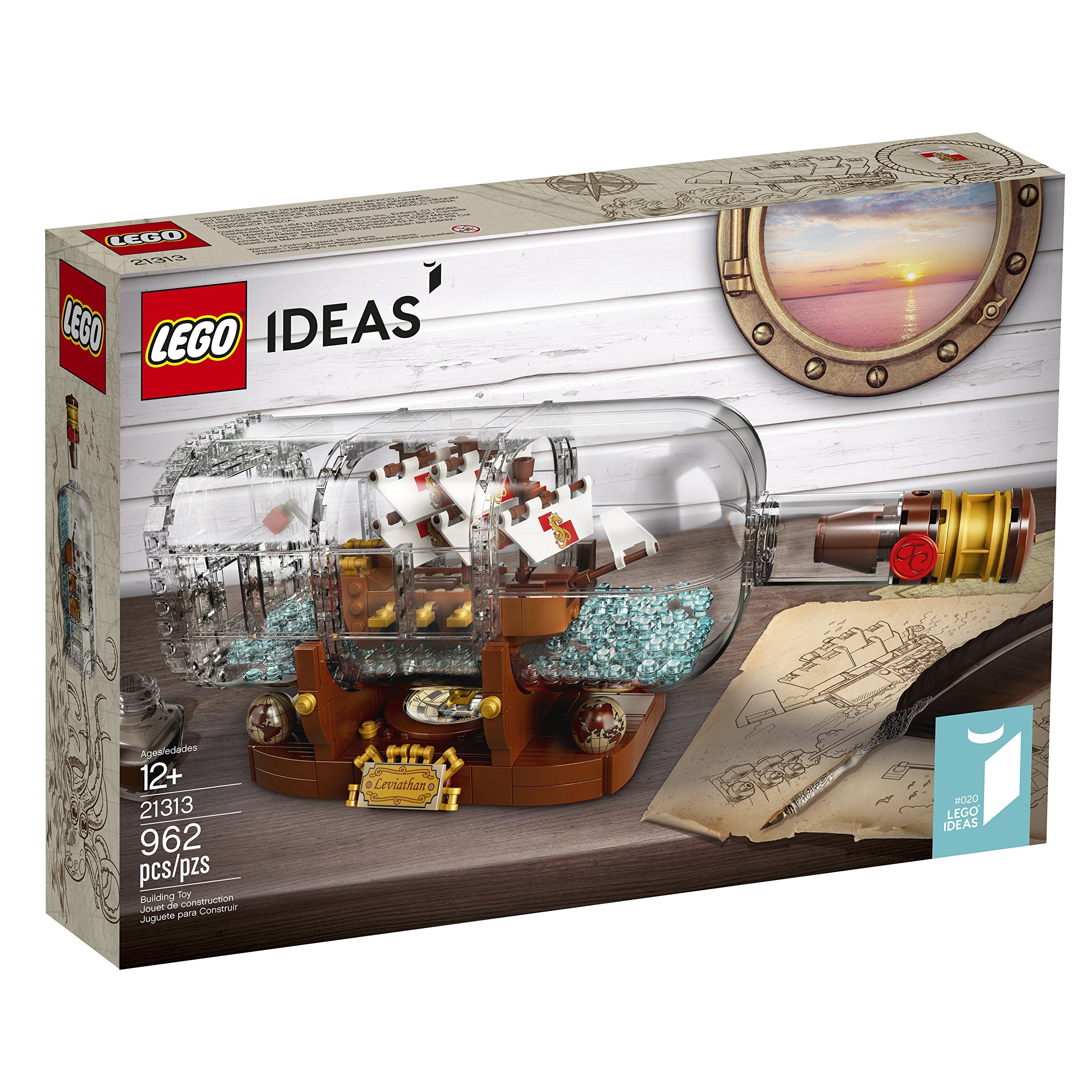 Lego IDEAS 21313 Ship in a Bottle Building Kit (962 pieces)