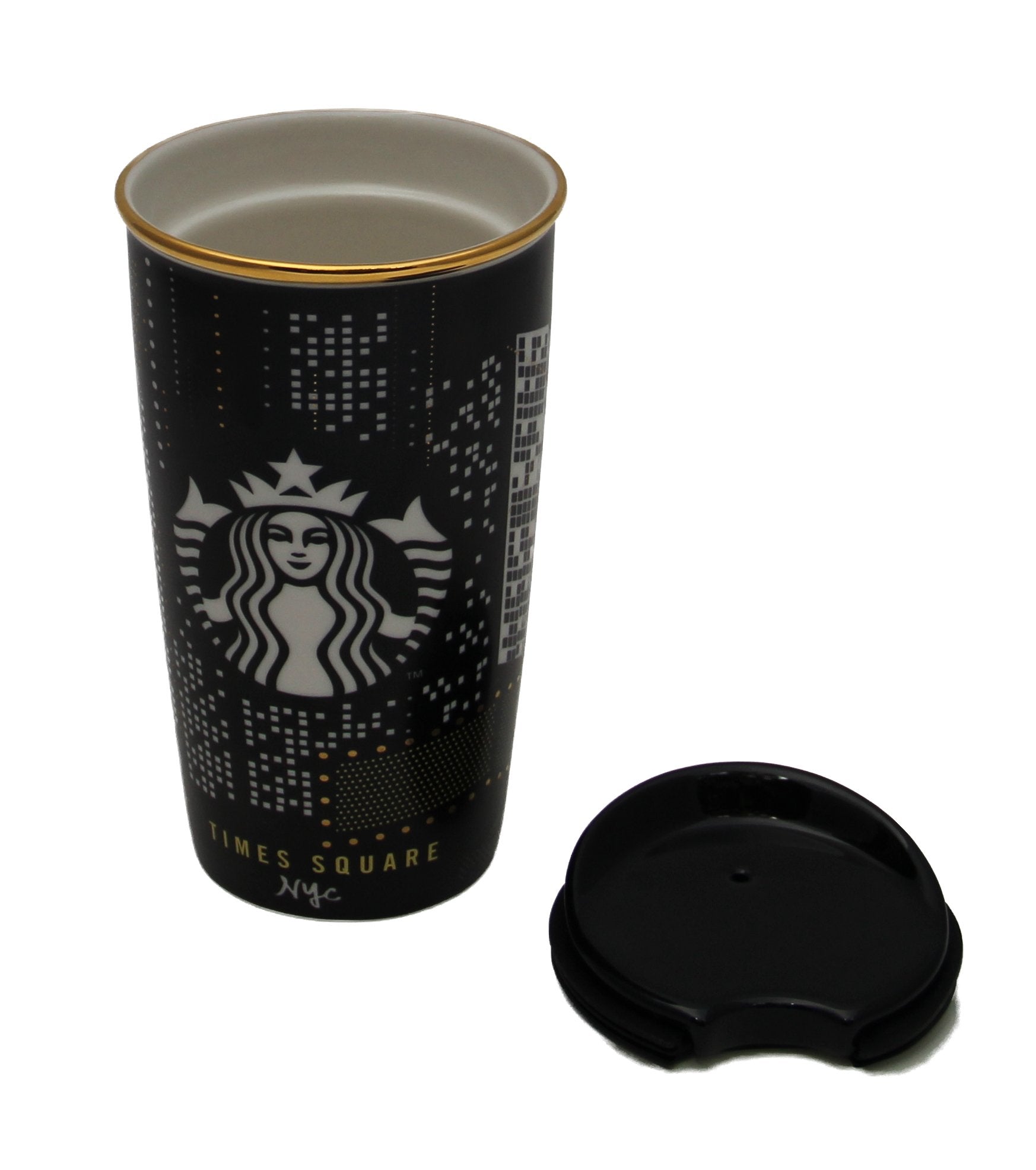 Starbucks Times Square NYC Collection, Ceramic Double-Wall Traveler 12 Oz