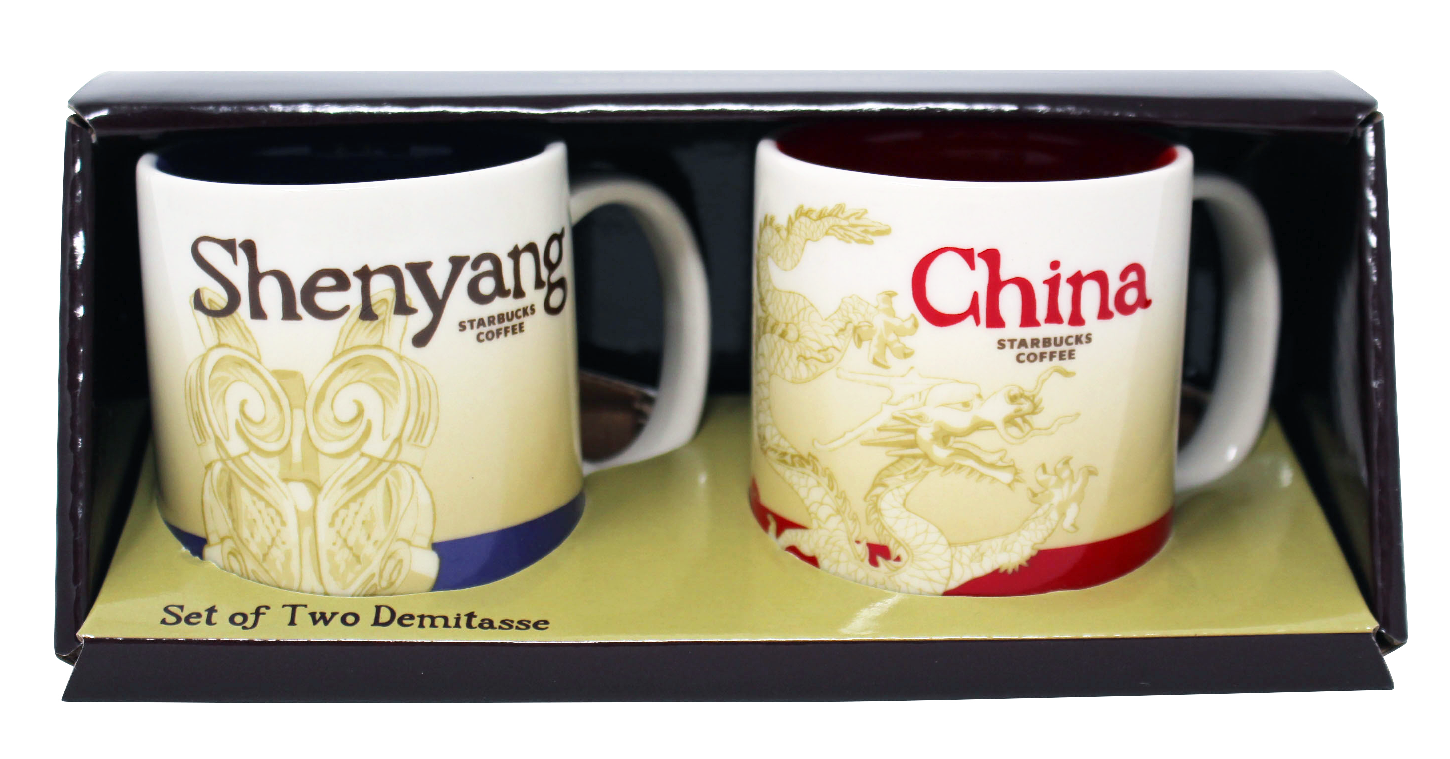 Starbucks Global Icon Series Shenyang and China Demitasse Mugs, 3 Oz (2 Pack)