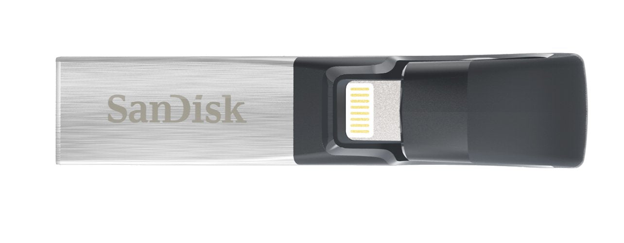 SanDisk iXpand Flash Drive 128GB for iPhone and iPad, Black/Silver, (SDIX30C-128G-GN6NE)