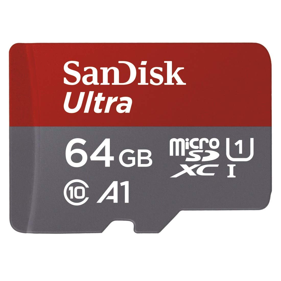 SanDisk 64GB Ultra microSDXC UHS-I Memory Card with Adapter - 100MB/s, C10, U1, Full HD, A1, Micro SD Card - SDSQUAR-064G-GN6MA