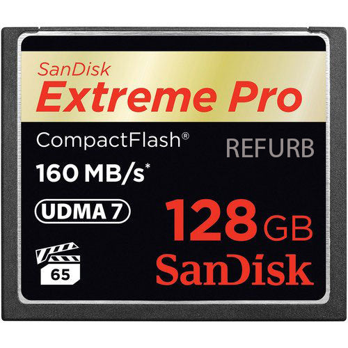 SanDisk Extreme PRO 128GB CF CompactFlash Card UDMA 7 Speed Up To 160MB/s SDCFXPS-128G-A46 (Certified Refurbished)