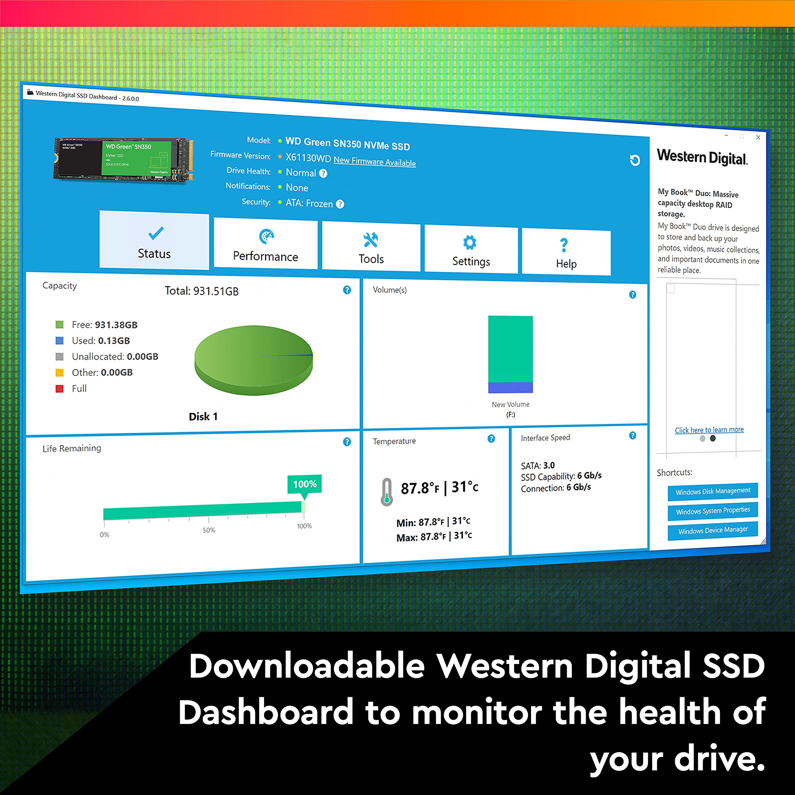 Western Digital 240GB WD Green SN350 NVMe Internal SSD Solid State Drive - Gen3 PCIe, M.2 2280, Up to 2,400 MB/s - WDS240G2G0C