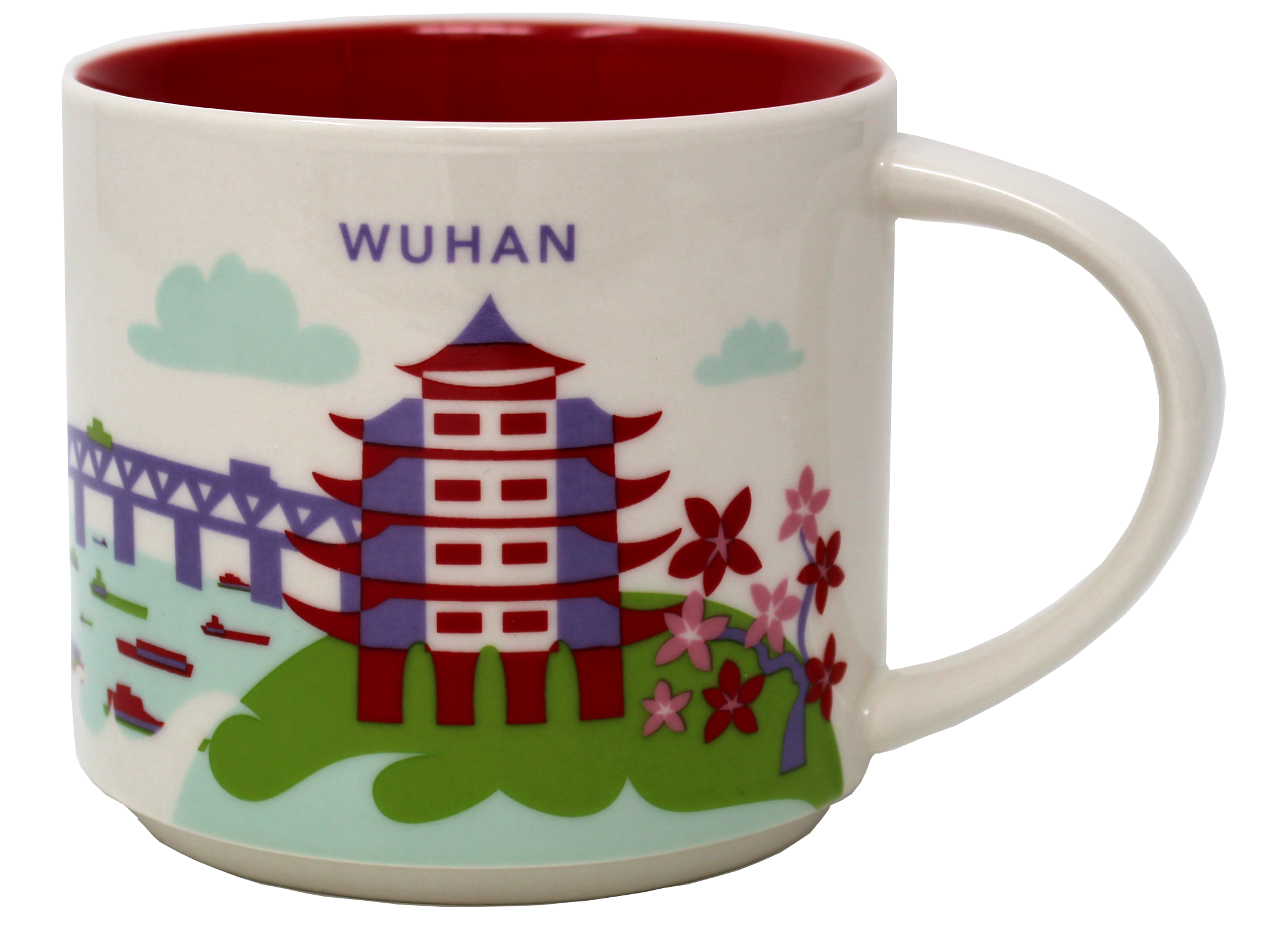Starbucks You Are Here Series Wuhan Ceramic Mug, 14 Oz