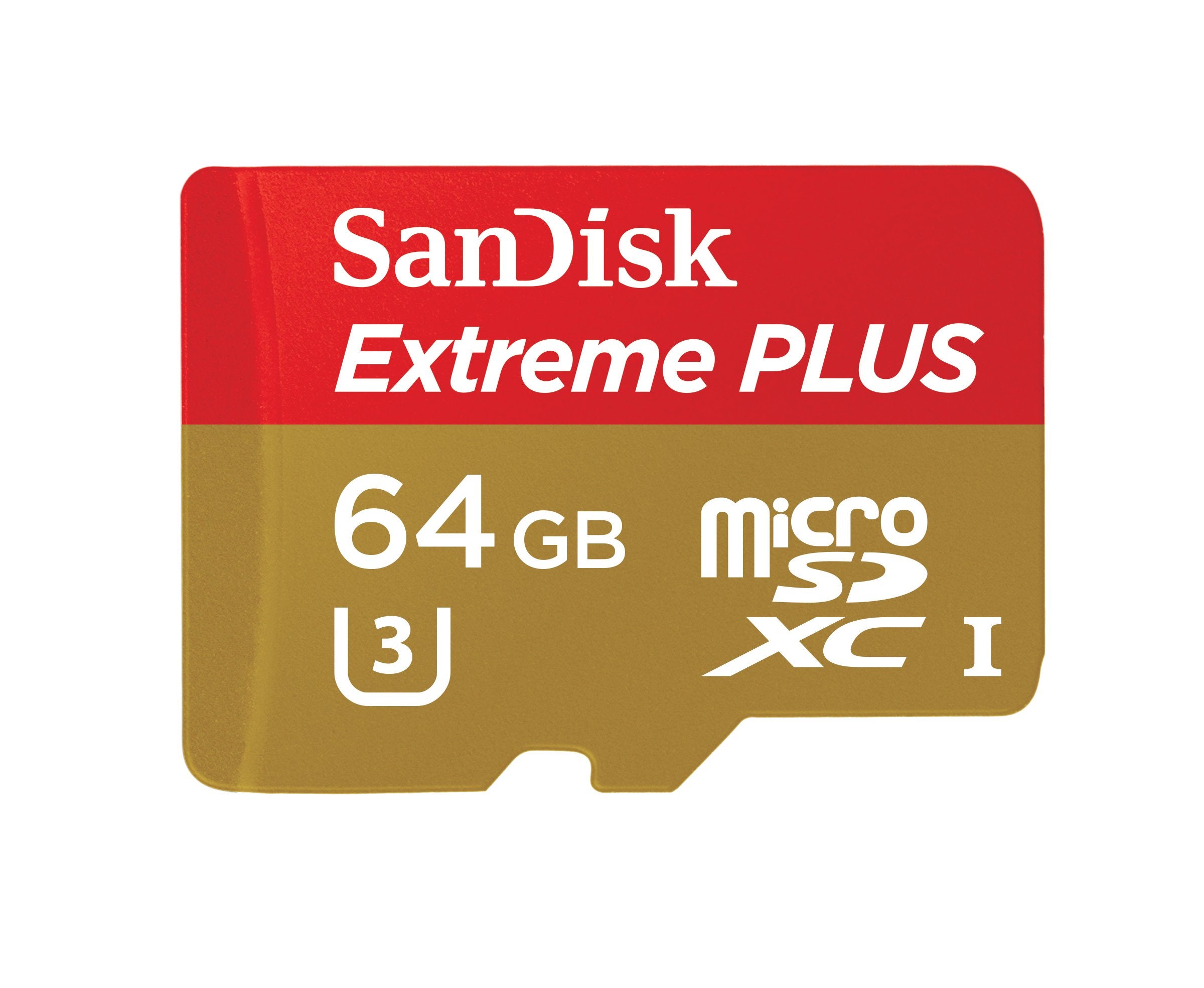 SanDisk Extreme PLUS 64GB microSDXC UHS-I/U3 Card with Adapter (SDSQXSG-064G)
