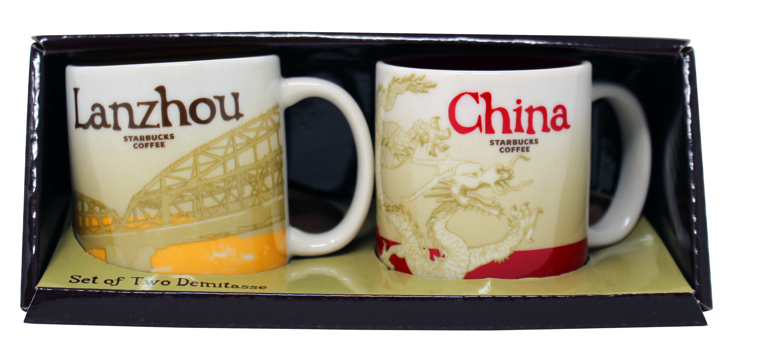 Starbucks Global Icon Series Lanzhou and China Demitasse Mugs, 3 Oz (2 Pack)