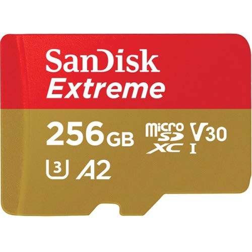 SanDisk 256GB Extreme microSD UHS-I Card with Adapter - U3 A2 - SDSQXA1-256G-AN6MA