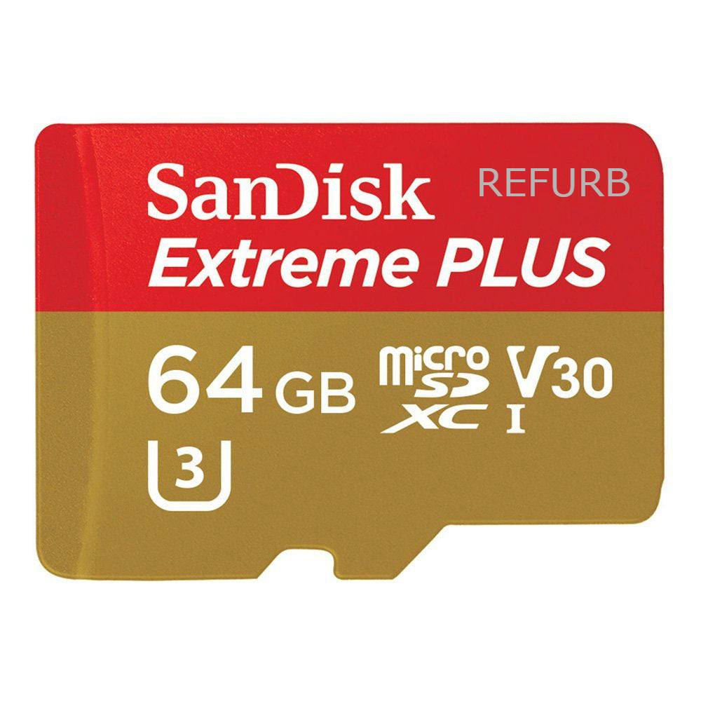 SanDisk Extreme PLUS 64GB microSDXC U3 V30 Memory Card SDSQXWG-064G-ANCMA (Certified Refurbished)