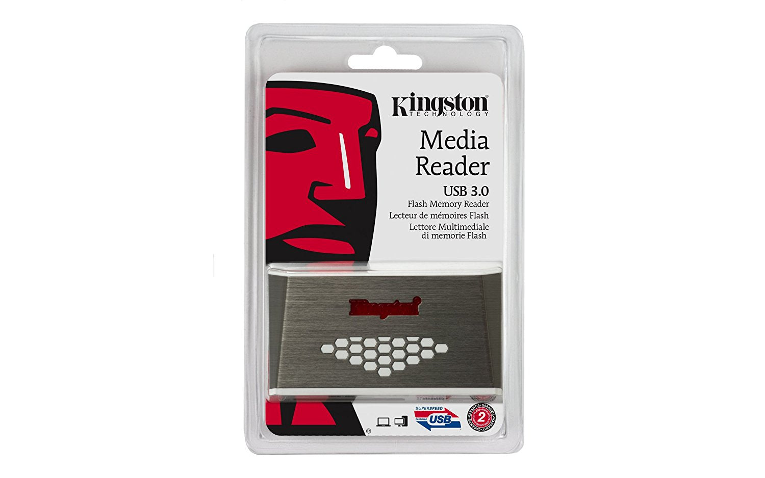 Kingston Digital USB 3.0 Super Speed Multi-Card Reader for SD/SDHC/SDXC/microSD/MS/Compact Flash CF Cards (FCR-HS4)