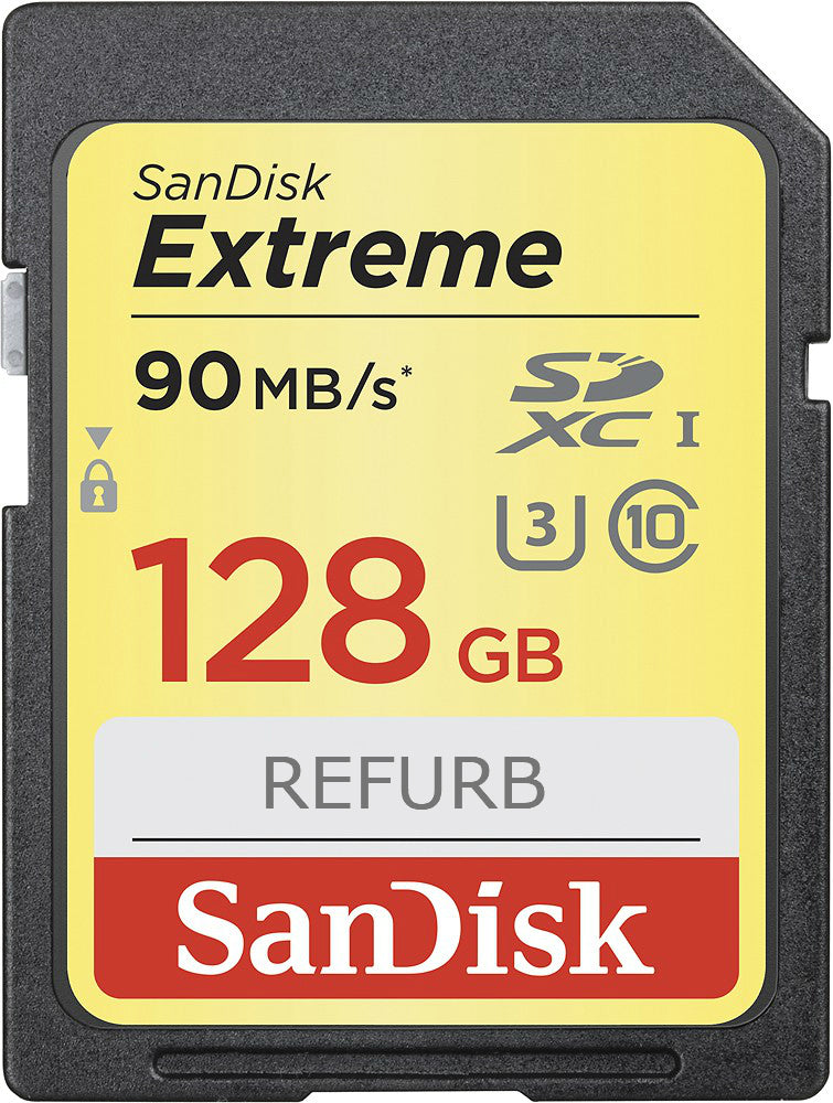SanDisk Extreme 128GB SDXC Card UHS-3 Class 10 90MB/s - SDSDXVF-128G-GNCIN-CR (Certified Refurbished)